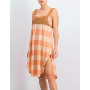 ❤️Free People Luca Crochet Stripe Boho Mini Dress